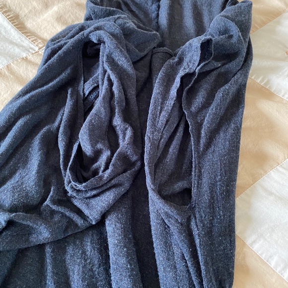 Bordeaux I Anthro I Blue Draped Top with Built-In Tank - Picture 11 of 16